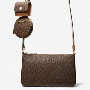 Michael Kors Brown PVC Crossbody Handbag w/ Tech Pouch Women’s Bag